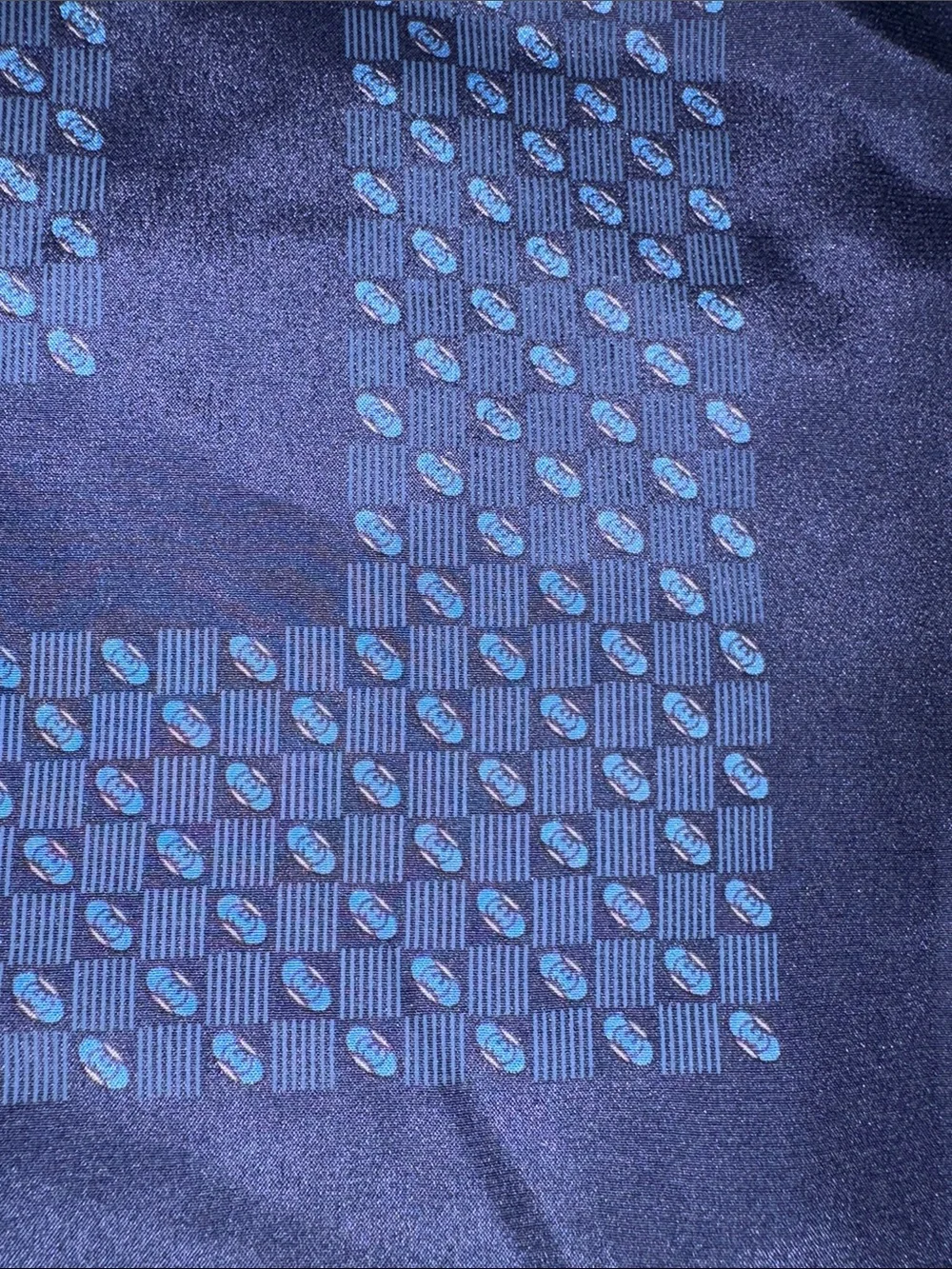 Vintage Gucci Silk Pocket Square in Blue